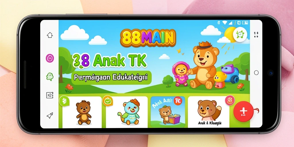 Antarmuka permainan edukatif 88MAIN yang interaktif untuk anak-anak.