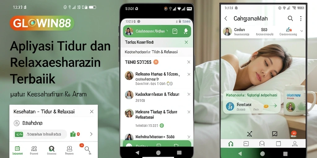 Antarmuka GLOWIN88 dengan fitur tidur dan relaksasi.