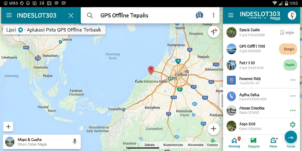 Tampilan antarmuka aplikasi GPS Offline INDESLOT303 yang intuitif.