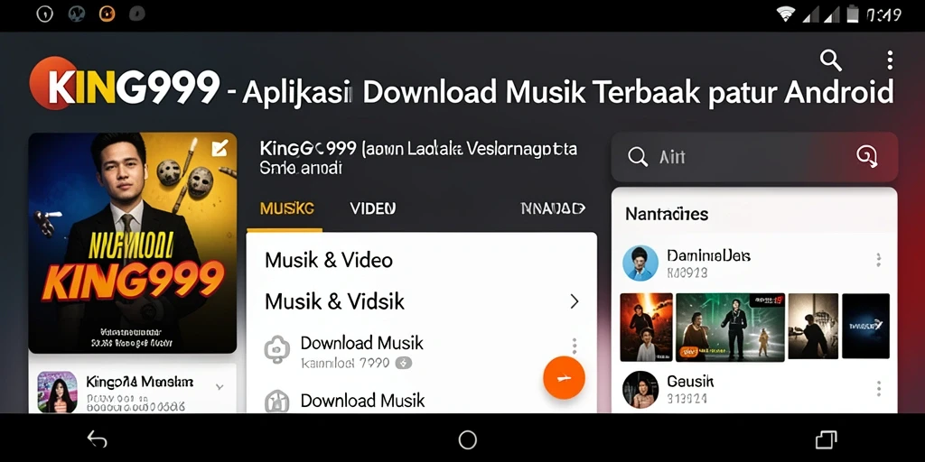 Antarmuka KING999 yang intuitif untuk Download Musik.