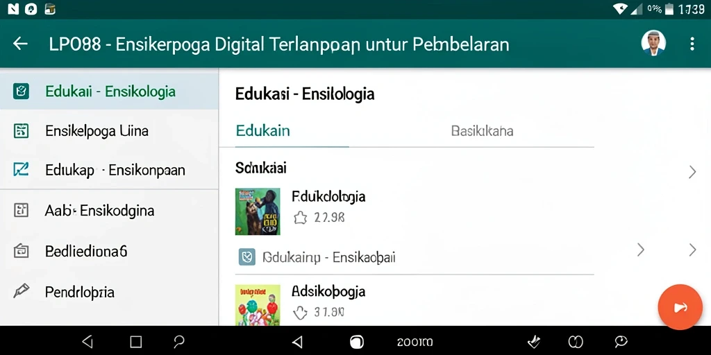 Antarmuka LPO88 menampilkan informasi Ensiklopedia yang interaktif dan menarik.