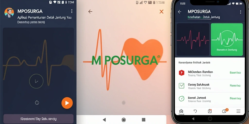 Tampilan antarmuka MPOSURGA untuk pemantauan detak jantung yang user-friendly.