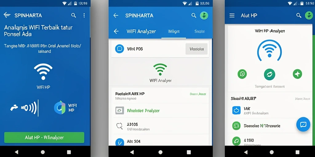 Tampilan antarmuka aplikasi SPINHARTA yang menampilkan analisis WiFi live.